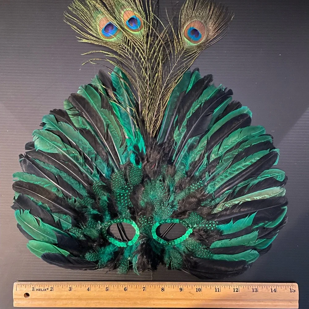 Mardi Gras mask- pics have ruler to show size. Is in perfect condition